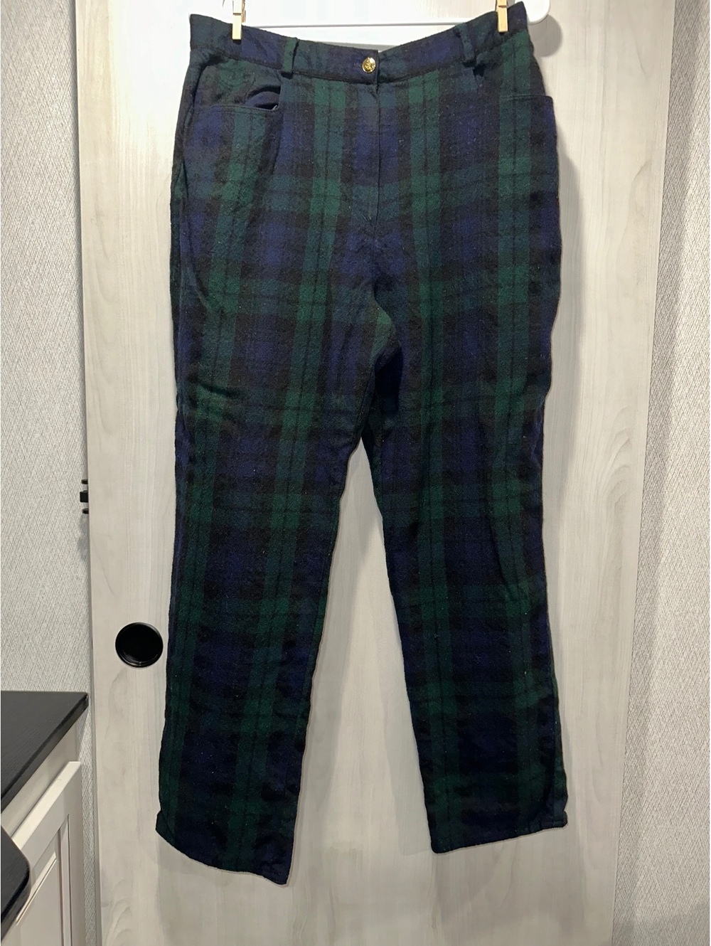 Vintage 1990s Lauren Ralph Lauren 100% Wool Tartan Plaid Trouser Pants